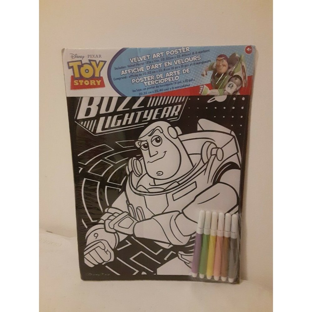VTG Disney Tot Story Buzz Lightyear Velvet Art Poster Kit